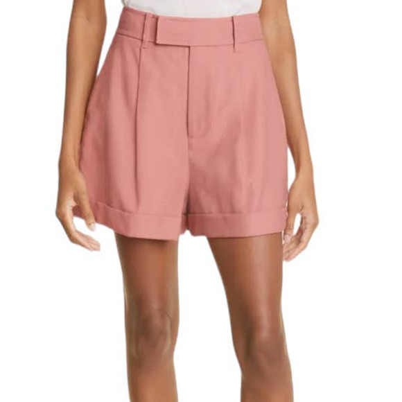 Ted Baker shorts Kelsyas pleated tailored cuffed pink size 1 (US 4) - Picture 1 of 5